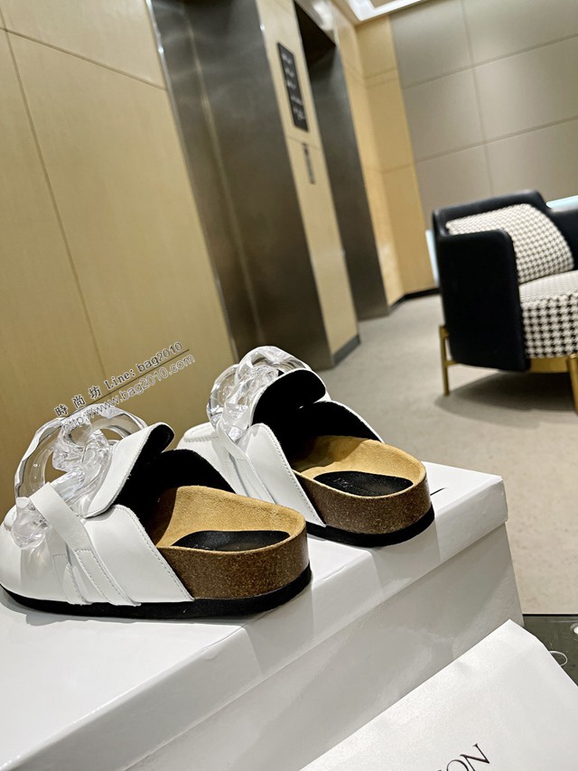JW Anderson Chain Loafer穆勒透明樹脂扣穆勒鞋 女士半拖鞋 dx3458